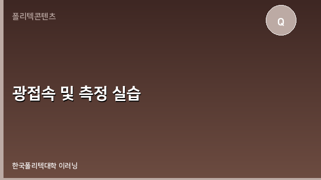 광접속 및 측정 실습