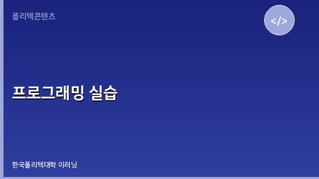 프로그래밍 실습
